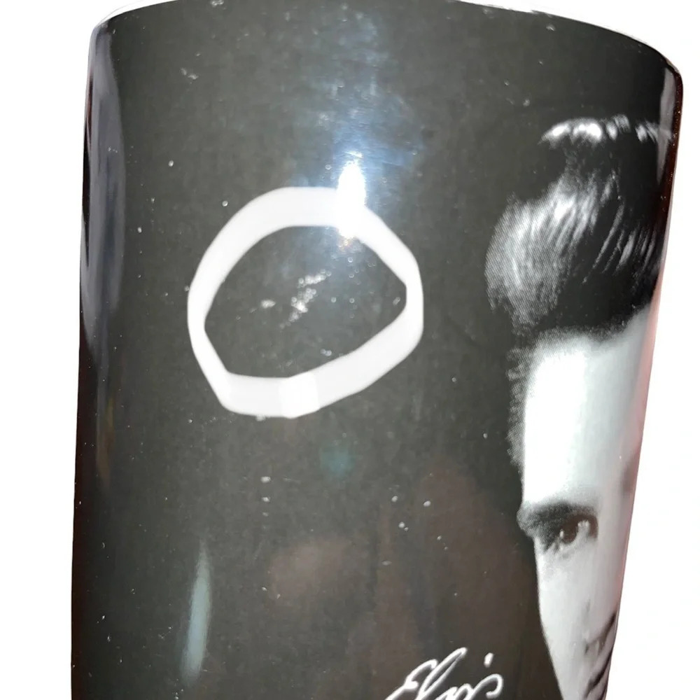 Elvis Presley Coffee Mug with Young Elvis Silver Buffalo LLC Black White Cup - Picture 4 of 5
